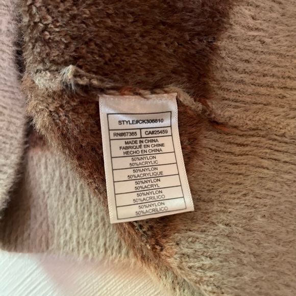 cupcakes & cashmere Sweater - Women's Medium Tan Cream - Leopard Stripes - Picture 6 of 10